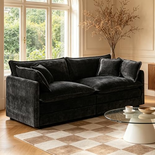 GNIXUU 76" Modular Sectional Sofa, Comfy Chenille Love Seats 25" Deep Seat by GNIXUU