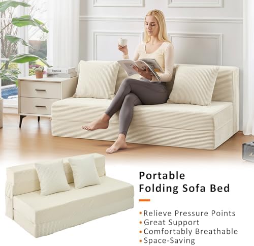 JKMAX Queen Size Folding Sofa Bed - 4 in 1 Convertible Sleeper Chair - High - Image 3