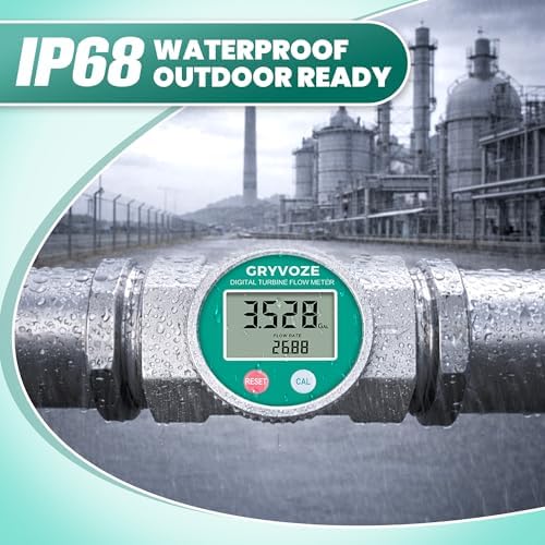 Waterproof 3 Inch Water Flow Meter, 16-343 GPM Digital NPT Flowmeter - Image 2