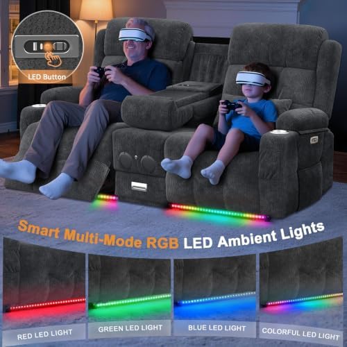 Home Theater Seating, Power Loveseat Recliner Sofa - Image 6