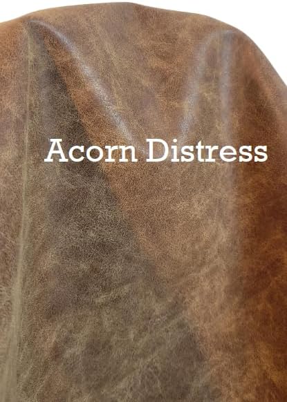 Acorn Vintage Distressed Soft Faux Leather Fabric Sheet PU Leather Sold by The - Image 4