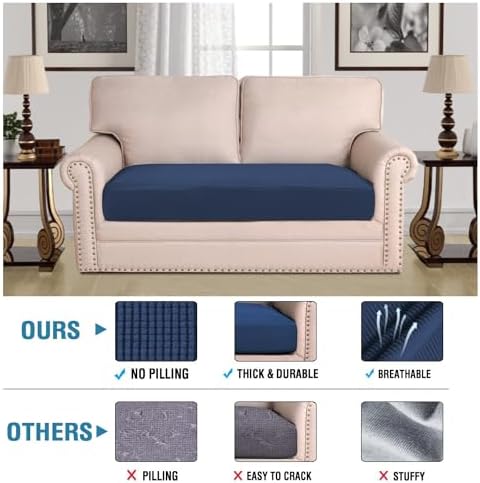 H.VERSAILTEX Super Stretch Individual Seat Cushion Covers Sofa Covers Couch - Image 2