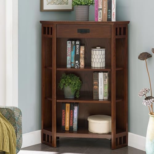 Leick Home Mission Corner Bookcase, Mission Oak - Image 2