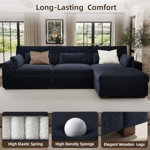 WorthFurni 113.4'' Modular Sectional Sofa, L Shaped Oversized Extra Deep Couches - Image 6