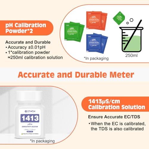 pH Meter for Water, Smart pH TDS EC Meter for Water Hydroponic - Image 5
