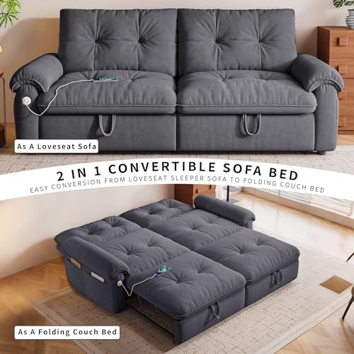 77" Queen Size Sofa Bed, Loveseat Sleeper Sofa - Image 6