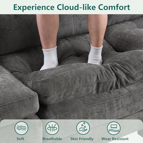 116.5" Modular Sectional Cloud Couch, U Shaped Tufted Sofa - Image 5