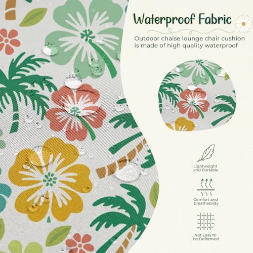 Outdoor Chaise Lounge Chair Cushions Set of 2 Waterproof 75.1x22.8x4.7" 5# - Image 4