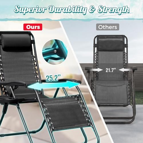 Homall Zero Gravity Chair Patio Folding Lawn Lounge Chairs - Image 4