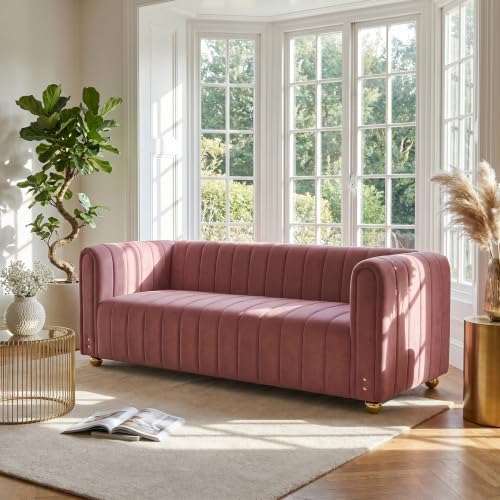81" Velvet Sofa Mid Century Modern Couch - Image 5