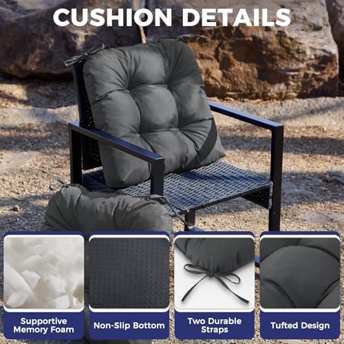 IASEAHK Outdoor Chair Cushions Set of 2, Waterproof Outdoor Seat Cushions - Image 3