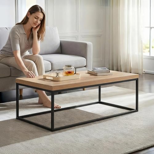 CENSI 47-Inch Natural Oak Coffee Table/Center Table - Image 3
