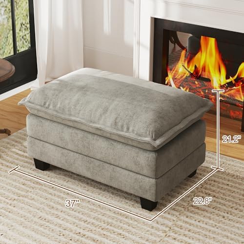 WorthFurni Cloud Couch Ottoman Modular Sectional Sofa, Comfy Deep Seat Cushion - Image 2