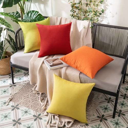 MIULEE Decorative Outdoor Pillow Covers Christmas 18x18 Red - Image 4