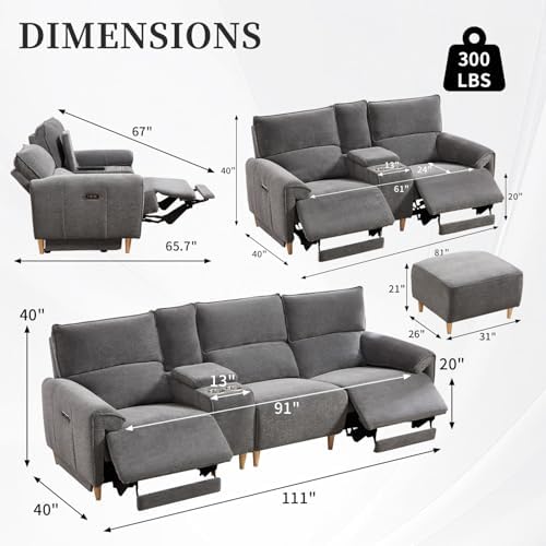 ANJ Power Recliner Sofa Cloud Couches - Image 2