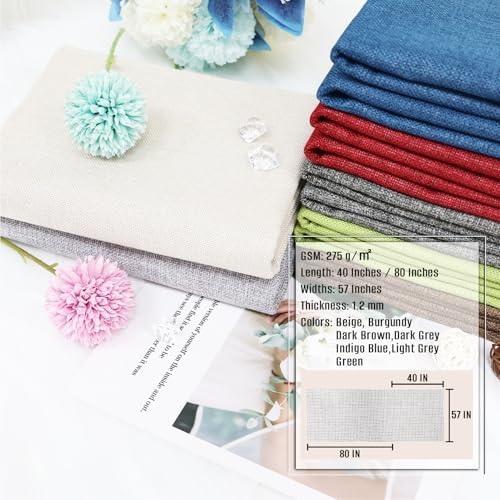 Heavy Linen Fabric 40x57 Inches, 1.2mm Thickness, Plain Solid Color Cloth - Image 4