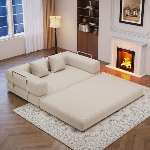59.0 Inch Convertible Sofa Bed, 4-in-1Futon Sofas Bed Pull Out Sleeper Couch - Image 3