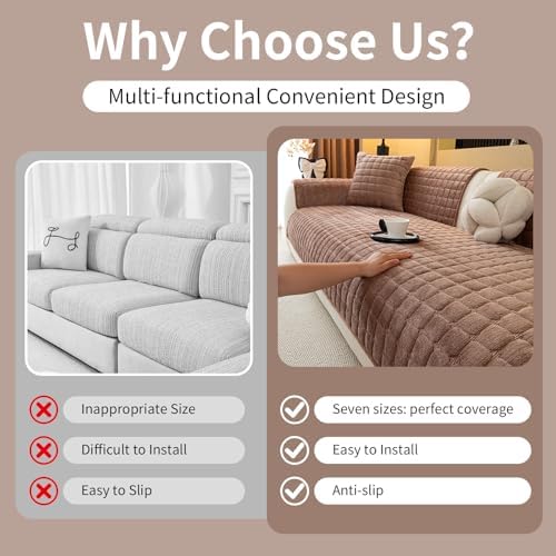 Sectional Velvet Couch Covers for 1 Seat, 35.4"x35.4" - Image 5