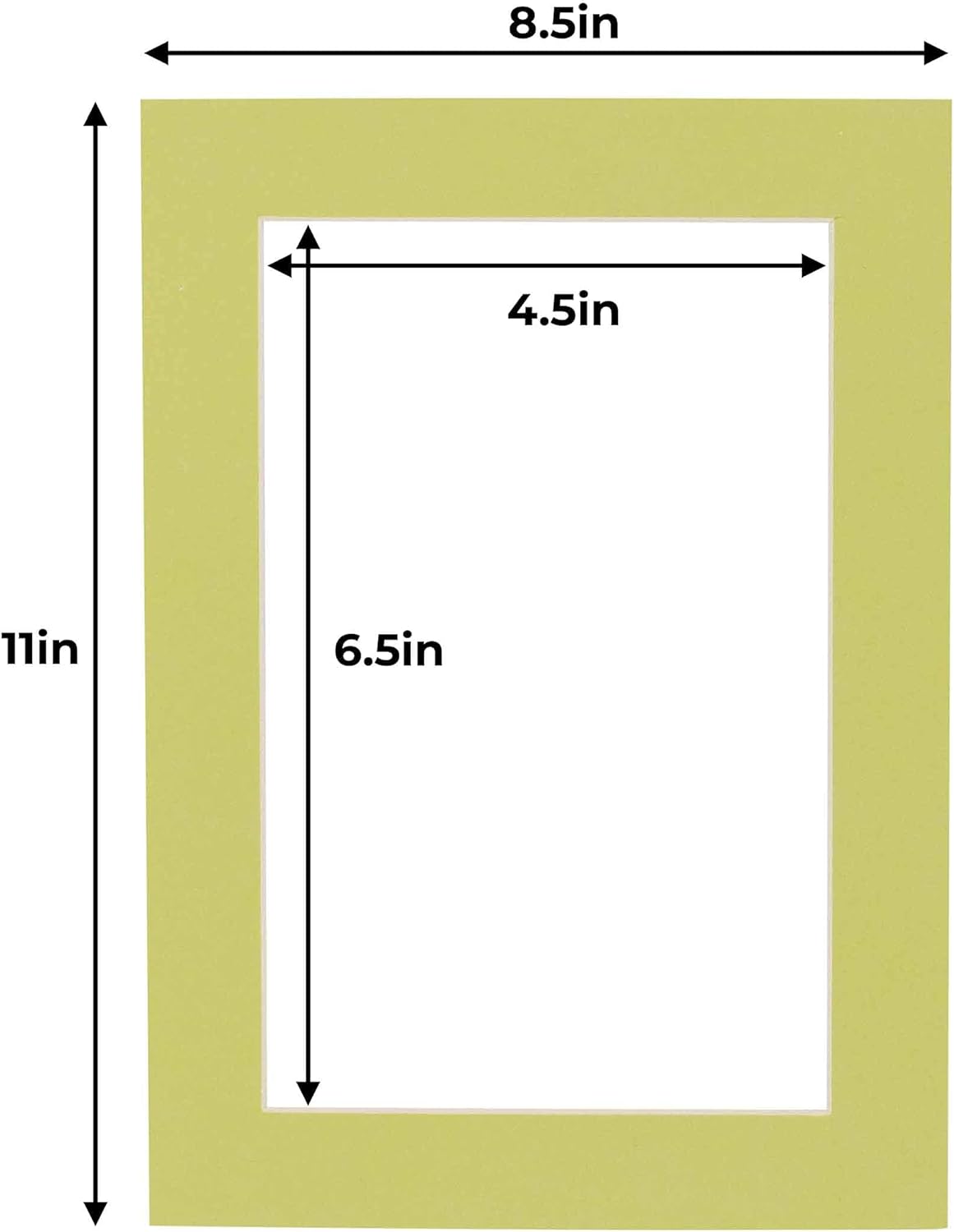 5x7 Mat for 8.5x11 Frame - Precut Mat Board Acid-Free Show Kit with Backing Board, and Clear Bags Pistachio Green 5x7 Photo Matte For a 8.5x11 Picture Frame Matboard for Framing, Pack of 100 Mats