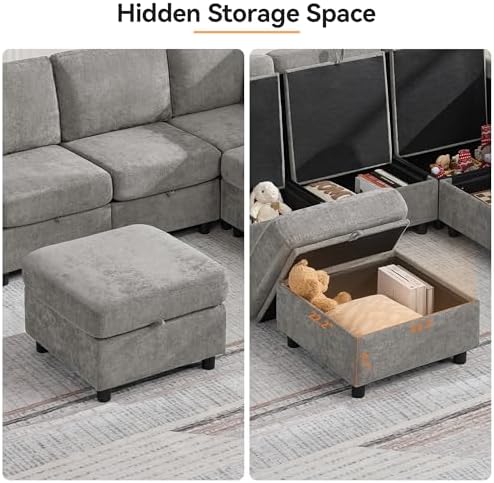 WUTUTUEE 25”Square Storage Ottoman Module - Image 4