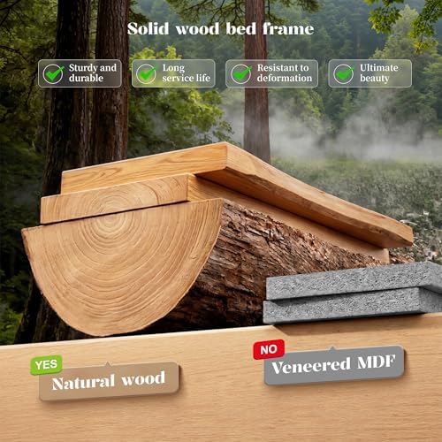 Homkdom Queen Solid Wood Bed Frame - Image 6