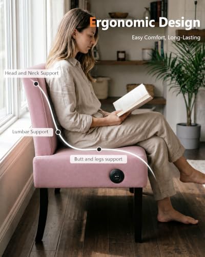 Pink Velvet Armless Loveseat - Image 5