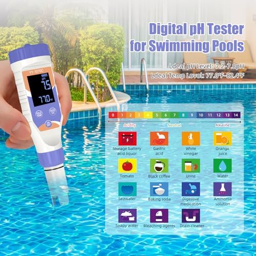 7-in-1 Digital Pool Salt Tester | pH, Chlorine TDS, Temperature Meter - Image 4