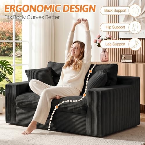 Erament Boneless Loveseat Sofa Couch, 2 in 1 Convertible Sofa Bed - Image 5