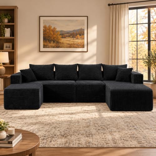 118" U-Shaped Boneless Couch for Living Room by Yimilife