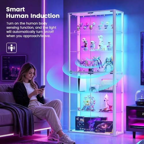Lvifur 6-Tier Glass Display Cabinet - Image 6