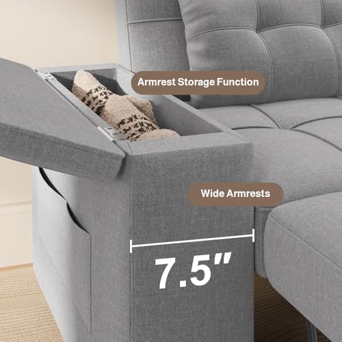 Ahomly 87" Convertible Sofa Bed, Pull Out Couch - Image 5