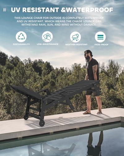 SERWALL HDPE Outdoor Lounge Chair Set of 2 - Image 6