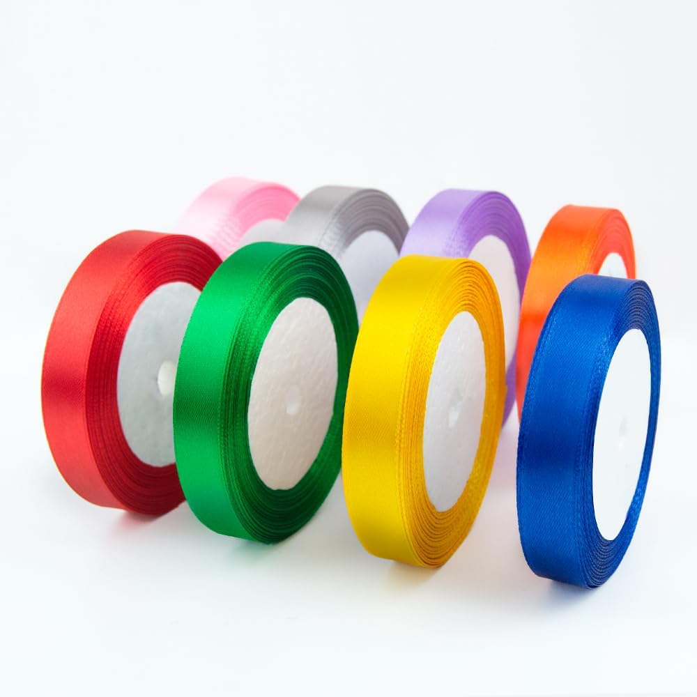 KMER LIFE Solid Color Royal Blue Satin Ribbon 1 Inches x 25 Yards, Ribbons Perfect for Crafts, Wedding Decor, Bow Making, Sewing, Gift Package Wrapping and More