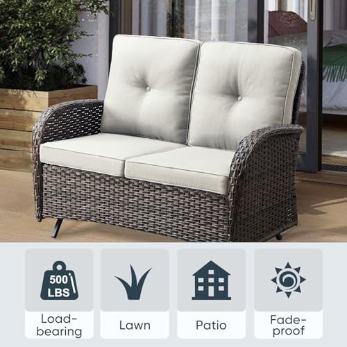 Belord Outdoor Glider Bench Patio Loveseat - Image 6