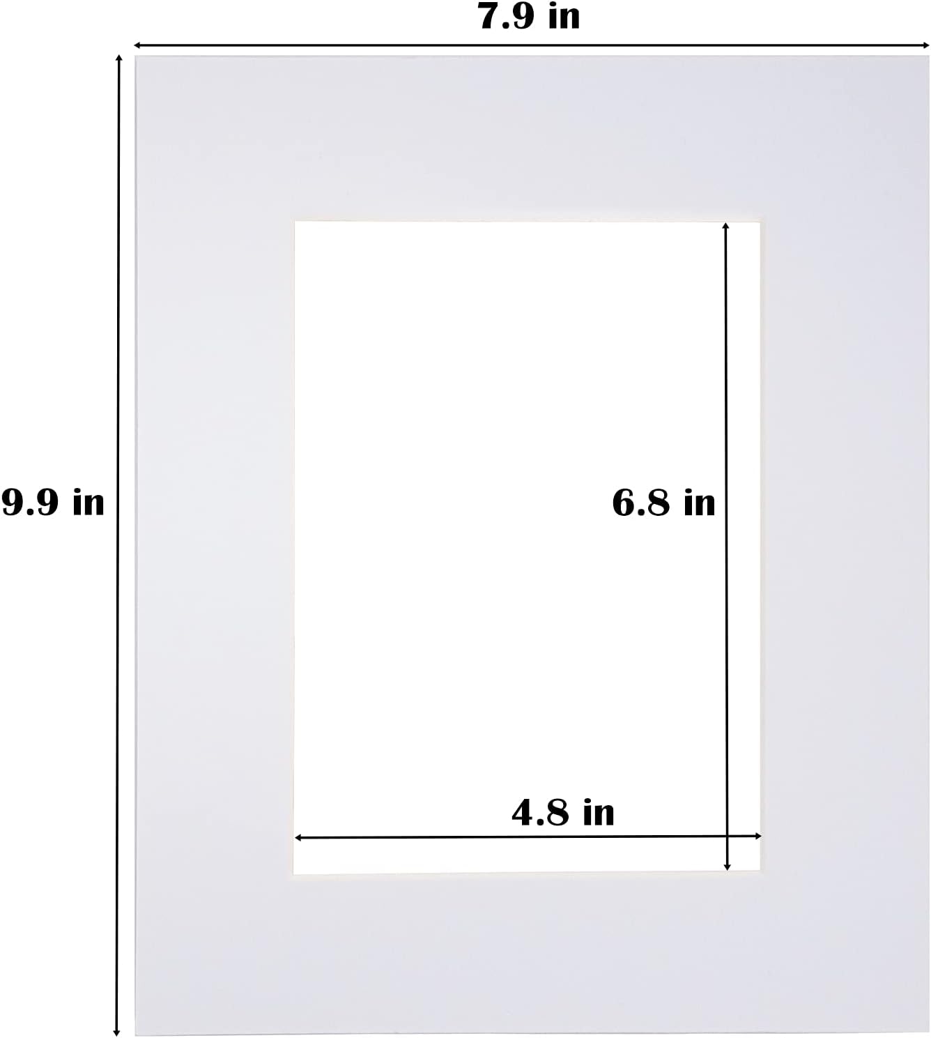 Egofine 8x10 White Picture Mats Pack of 25, Frame Mattes for 5x7 Pictures, Acid Free, 1.2mm Thickness, with Core Bevel Cut