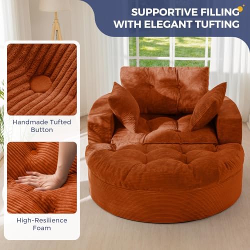 MAXYOYO Oversized Round Chaise Lounge Sofa, Boneless Chair - Image 7
