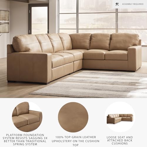 Signature Design by Ashley 3-Piece Top Grain Leather Sectional Sofa - Image 4