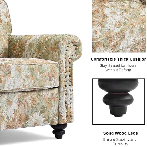 Folral Accent Chair, Comfy Reading Armchair - Image 4