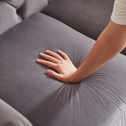 KEIKI 61" Luxury Oversized Velvet Chesterfield Sofa - Image 7