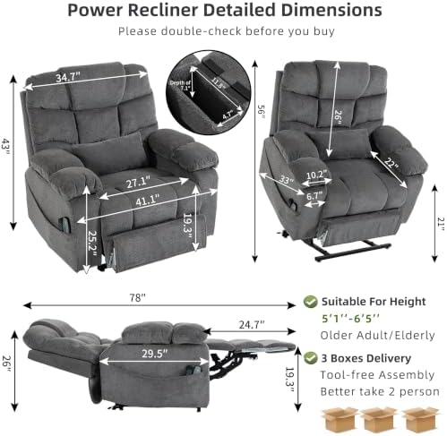 500lbs Heavy Duty Power Lift Recliner - Image 2