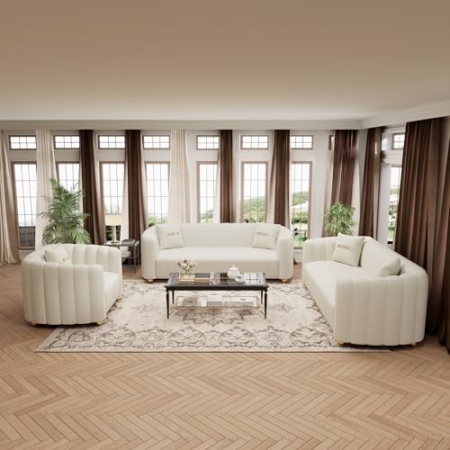 3 Piece Tufted Sofa Set for Living Room, Modern Design Couch Set by yunqishiHOME