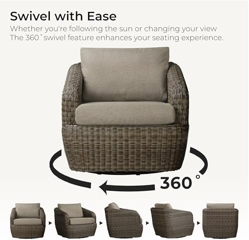 CHITA 3-Pieces Patio Wicker Bistro Set, Outdoor Furniture Set - Image 2