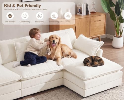 111.5" Modular Sectional Sofa, U Shaped Cloud Couch - Image 6