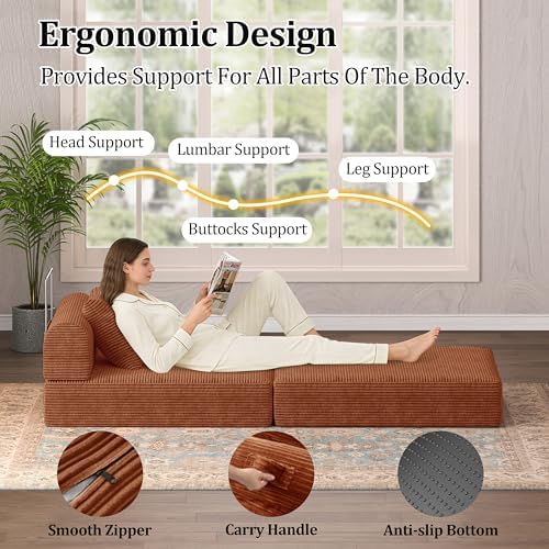 Futon Sofa Bed Modular Loveseat Sleeper Folding Pull Out Couch - Image 4