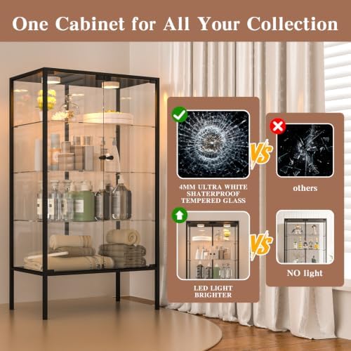 Beauty4U Iron Frame Glass Display Cabinet - Image 4