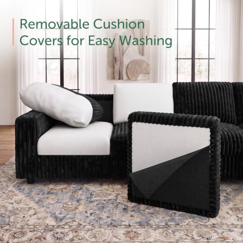 HONBAY Corduroy Sectional Sofa - Image 4