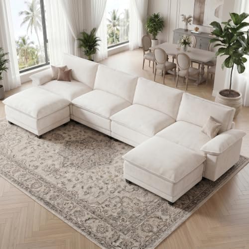 140" Modular Sectional Couch, U Shaped Cloud Sofa by Unknown