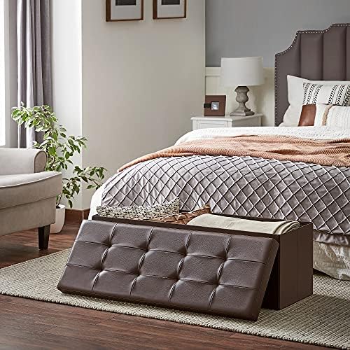 SONGMICS 43.3 Inches Folding Storage Ottoman Bench - Image 4