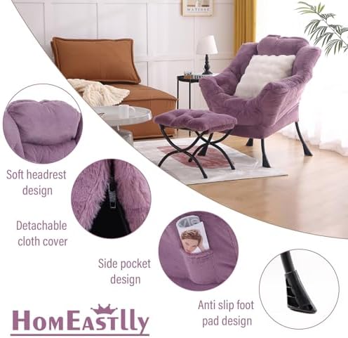 Lazy Chair with Ottoman, Comfy Reading Chair - Image 4