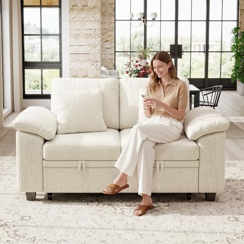 Ihanherry 61" Loveseat Sleeper Sofa, 2-in-1 Pull Out Couch Bed - Image 2